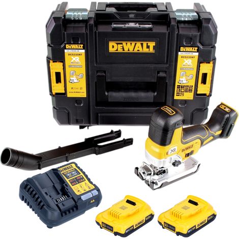 DeWalt DCS 335 D2 Akku Stichsäge 18V + 2x Akkus 2,0 Ah + 1x Schnellladegerät in TSTAK