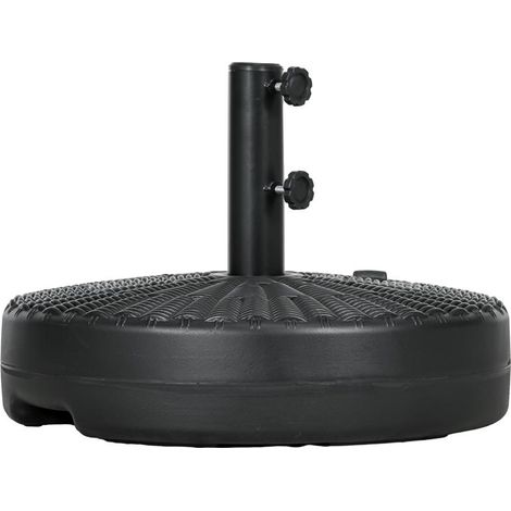 BASE PER OMBRELLONE DA GIARDINO 3 M CON MANIGLIE INCORPORATE. IN HDPE E ACCIAIO. Ø51X36 CM. NERO