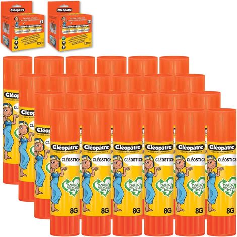 Lot de 24 bâtons de colle blanche plastique recyclé format de 8g – Sans Solvant (1/5)