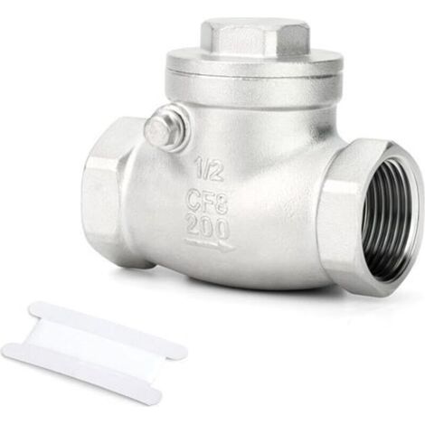 304 stainless steel check valve 1/2" BSP, female x female thread, prevents leakage (1/5)