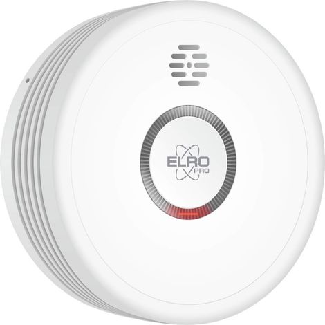 ELRO PRO PS4910 Rilevatore di fumo di design con batteria da 10 anni - Autotest automatico - Modalità notturna - Conforme alla norma europea EN14604