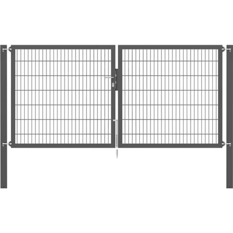 ALBERTS Doppeltor Flexo Plus, anth.RAL 7016, z.Einbet.BxH3000x1400mm, PF2100/100x100mm (1/5)