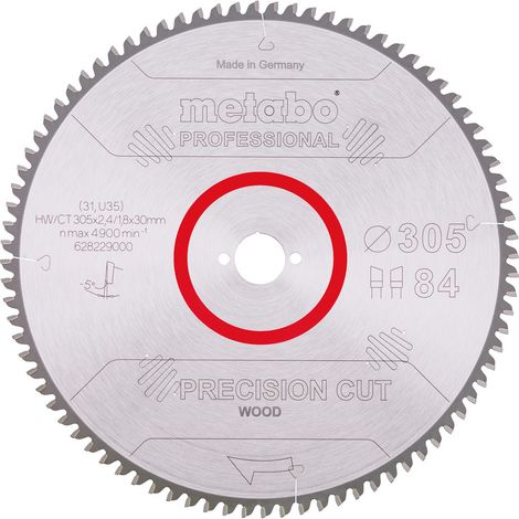 Metabo - Lama per sega circolare per legno 305x30 mm, 84 denti 628229000