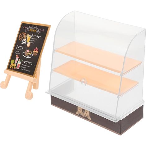 Vitrine Miniature en Plastique pour Maison de Poupée, Armoire Compacte et Légère, Présentoir à Gâteaux Décoratif, Accessoire pour Créer Un Décor Réaliste (1/5)