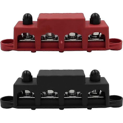 Lot de 2 bornes de distribution électrique M8 M10 250 A à 4 pôles pour batterie de voiture ou camping-car. (1/5)