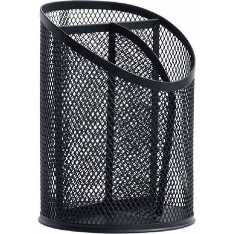 Porte-Crayons - Porte-Stylo Métal Noir - Rond - Fer Forgé - Bureau - 4,1 x 5,7 Pouces - 1 Pièce (1/5)