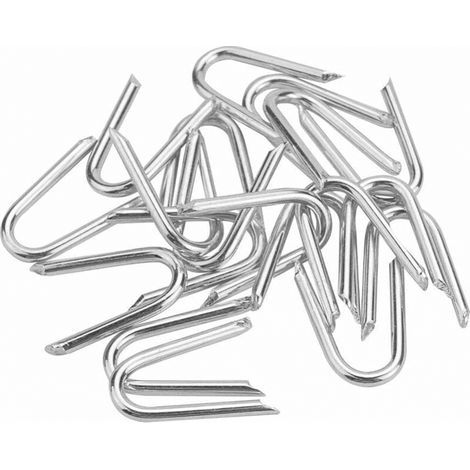 Cyslmuk – Crampons en acier galvanisé 100 pièces – Clous en U pour clôture et grillage – Résistants à la rouille – Installation facile (1/5)
