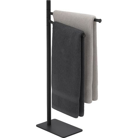 Relaxdays Portasciugamani a 2 Bracci Mobili, Piantana da Bagno, HLP: 78,5x33,5x14 cm, Porta (1/5)
