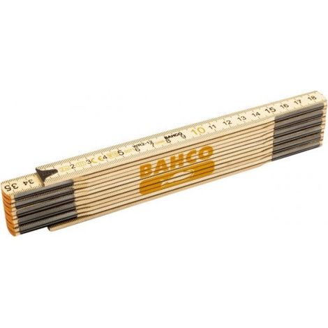BAHCO - Mètre pliant en bois, 12 sections, dimensions métriques, 2 m