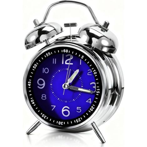 Allarme super potente 10.2 cm per le traversine pesanti, wake up per il dormiente pesante con doppia campana sveglia per pioggia e di traverse, camera da letto, comodino, scrivania o (1/5)