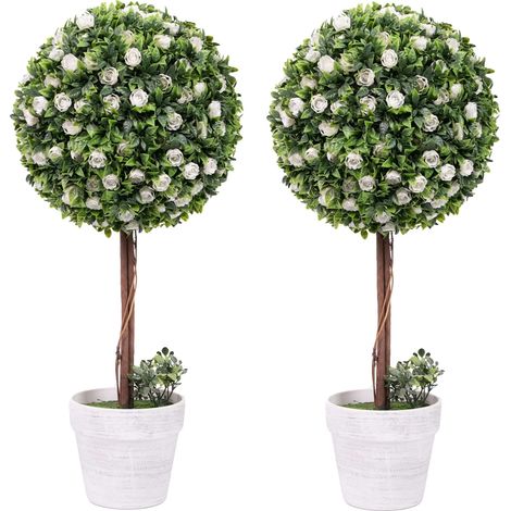 Árbol topiario, decoración de interiores, diseño que no requiere mantenimiento, BLANCO (1/2)