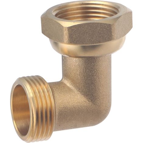 Noyon & Thiebault – Coude d'alimentation de collecteur femelle 20x27 – mâle 20x27 en laiton – écrou libre pour installation rapide – étanchéité optimale