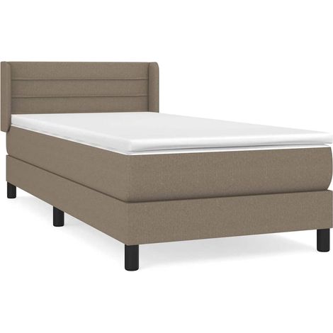 Maison Exclusive - Cama box spring con colchón tela gris taupe 80 (1/5)