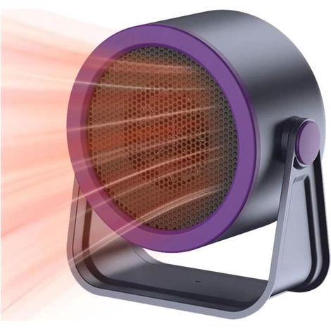 Chauffage d'appoint,Mini Radiateur Soufflant Céramique,Chauffage soufflant électrique Silencieux, 2 Modes, Oscillation à 90°, Noir (1/4)