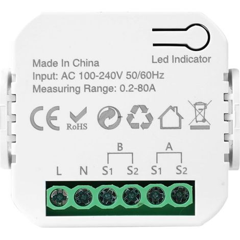 ALLIANDISCompteur Electrique Connecté 80A Compteur Electrique Moniteur D'énergie Domestique Wi-FI Bidirectionnel avec 2 Pince Compatible avec Tuya Smart Life (1/4)