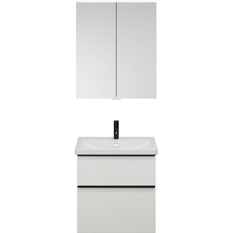 burgbad Eqio Set, compuesto por armario con espejo, lavabo de