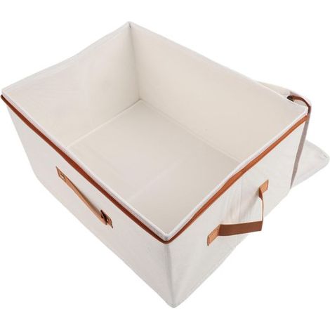 REWYTAZ, 1 pièce, Rangement, Boîte de rangement en lin avec fermeture éclair, boîte de rangement anti-poussière pour armoire, grande capacité avec cou (1/5)