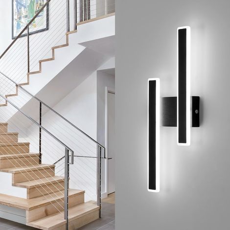 Applique Murale LED Intérieure 32W 3600LM, Lampe Murale Moderne Aluminium, Luminaire Mural pour Salon Cuisine Couloir Escalier, 6500K Blanc Froid