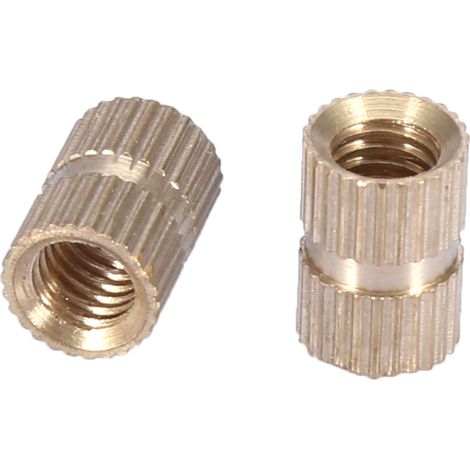 10 Stück M6 Messing-Zylinder-Rändel-Rundmuttern mit eingegossenem Einsatz (M612L8,3MM) (1/5)