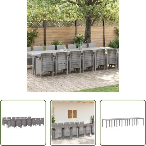 vidaXL Chaises jardin - Ensemble de salle à manger de jardin avec coussins 15 pcs (1/5)