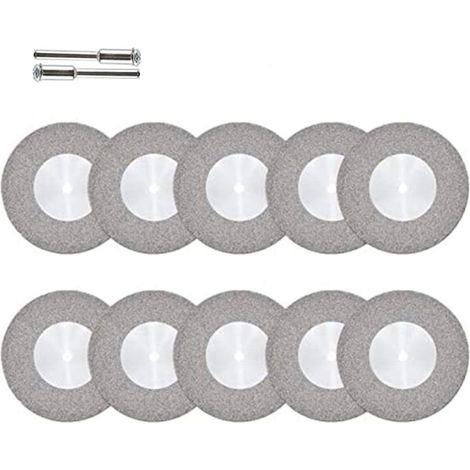 Diamanttrennscheiben – 10 Stück – Für Rotationswerkzeuge – Geeignet für Holz, Metall, Stein, Keramik und Glas – Durchmesser 20 mm – Dicke 0,5 mm – Mit 2 Dornen (1/5)