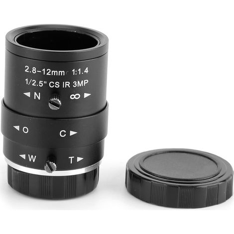 Objectif Zoom Manuel 2.8-12mm pour Caméra de Sécurité CCTV, HD 1080P avec Réglage d'Ouverture (1/5)