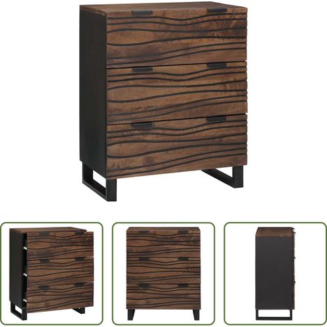 vidaXL Buffet marron - Buffet Marron 60 x 33.5 x 75 cm Bois de manguier massif (1/5)