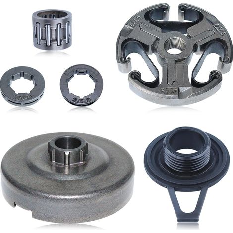 Jeu de pneus d'embrayage de 3/8 pouces pour Husqvarna 362 365 371 372 372XP 503932471, embrayage, tambour d'embrayage, roulement d'embrayage, engrenage hélicoïdal, pignon de pneu (1/5)