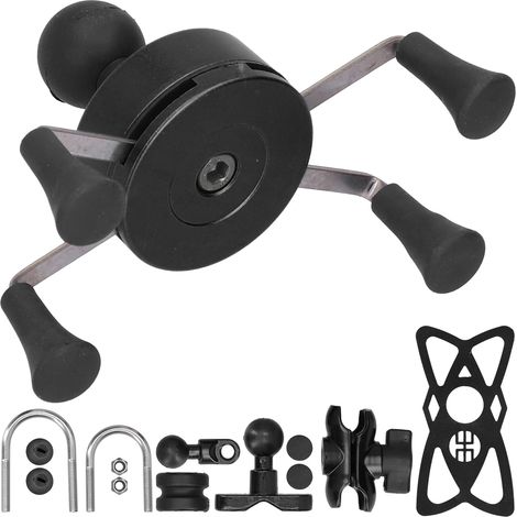 Support pour téléphone portable XGrip Modification du guidon universel avec 13 accessoires pour IOS 7/8/SE/X/XS Xr (noir)