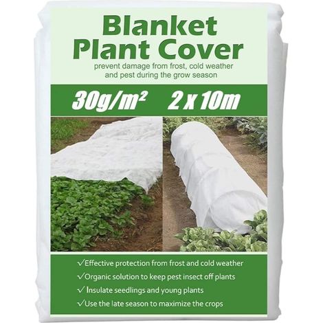 10M Polaire De Protection Contre Le Gel des Plantes, 30gsm Toison De Jardin Tissu Antigel Végétal Tissu De Protection des Plantes d'hiver, Couverture des Oiseaux Et des Insectes (1/5)