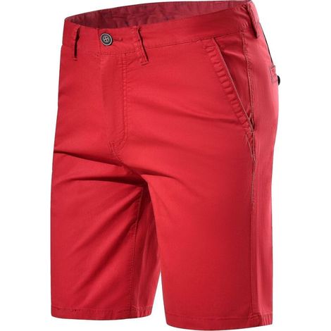 Herren-Chino-Shorts in Khaki – Größe 38 – Rot (1/5)