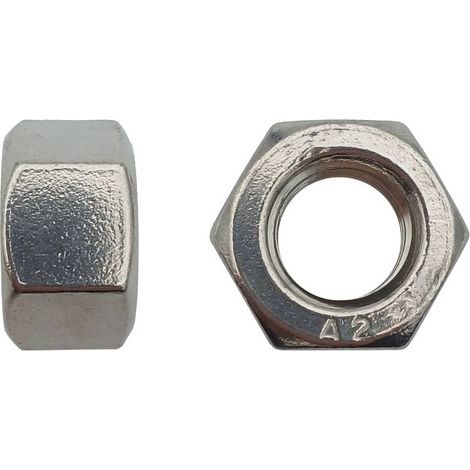 1000 Ecrous Hexagonaux Haut H Egale D M6 mm - UNI 5587 - Inox A2 - D-Work