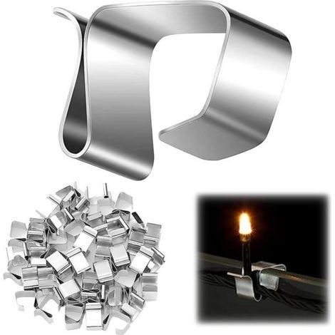 Lot de 50 Crochets Gouttière Métal Inox pour Guirlandes Lumineuses Extérieures Noël (1/5)