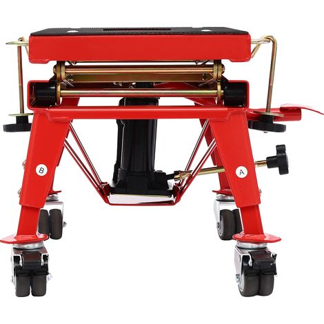 Support de levage de moto, hauteur réglable, capacité de charge de 350 lbs, Rouge (1/2)