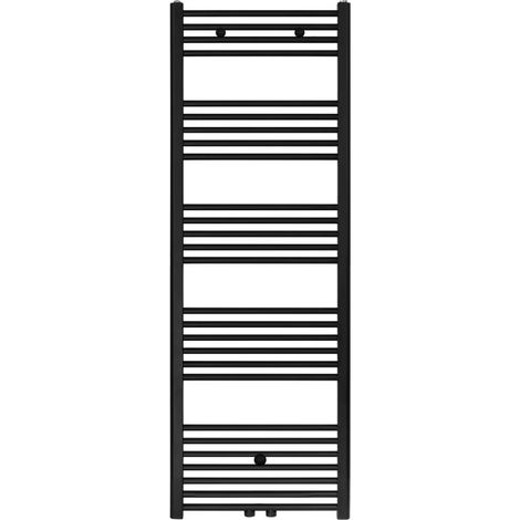 Badheizkörper - Mittelanschluss Schwarz Matt Gebürstet - 1600 x 600 (HxB)-828W (1/2)