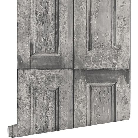 papier peint portes à panneaux gris - ESTAhome (1/5)