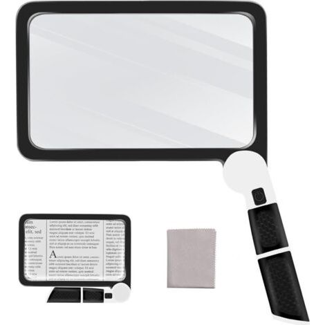 Loupe grossissante 5x avec éclairage pour la lecture, avec 48 LED et lentille antireflet, idéale pour les personnes âgées, souffrant de dégénérescence maculaire et de basse vision.