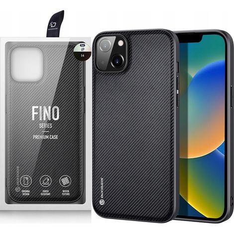 Custodia Dux Ducis Fino con cover in nylon per iPhone 14 Plus, nera. (1/5)