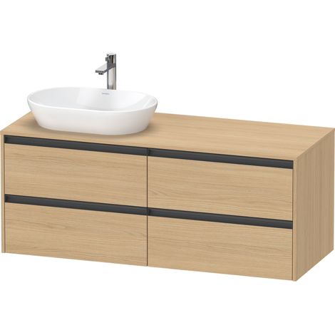 Duravit Ketho.2 plan de toilette sur console suspendu, découpe de (1/2)