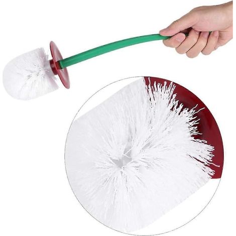Brosse de toilette à motif dessin animé, brosse de toilette cerise, brosse de toilette créative en forme de fruit avec support, outil de nettoyage de toilette rouge, brosse de toilette (1/3)