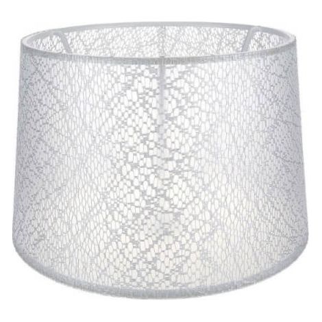 Paralume Deco ASZ1181 tessuto bianco motivo ricamo