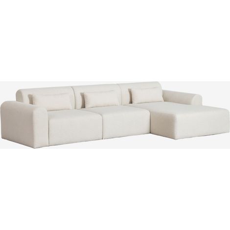 Divano componibile chaise longue destra 3 pezzi in shearling Borjan SKLUM            