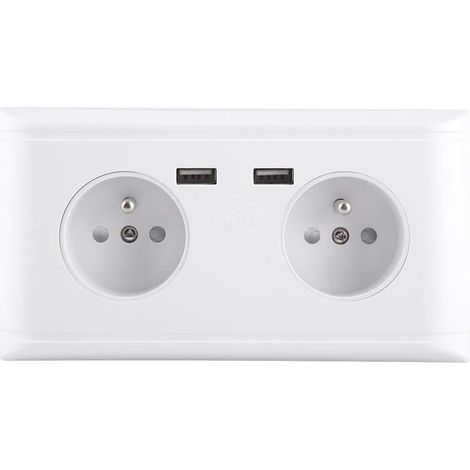Prise USB multifonctionnelle prise UE prise de courant murale avec double port USB pour le chargement du téléphone 250 V (1/5)