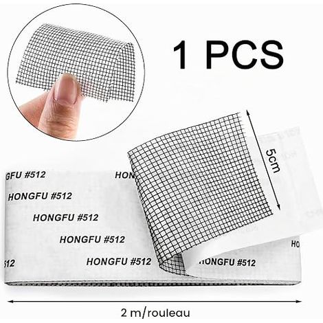 Roll of Adhesive Repair Tape for Mosquito Nets, 5 cm x 2 m (Black) (1/4)