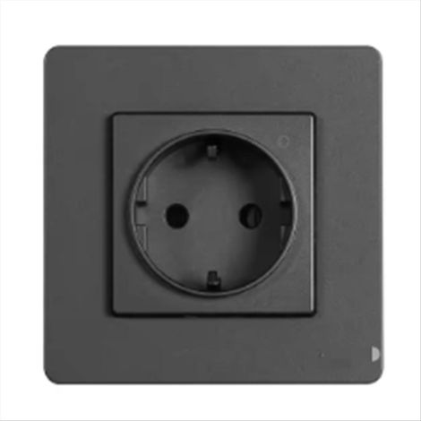 Prise murale connectée Tuya ZigBee EU, compatible avec les normes européennes, indicateur de consommation d'énergie et application de contrôle à distance (gris). (1/5)