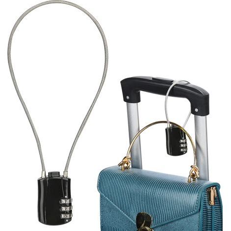 Candado de viaje de aleación de zinc duradero, candado de viaje retráctil con cable de acero flexible, candados de combinación impermeables y aprobados por la TSA para (1/5)