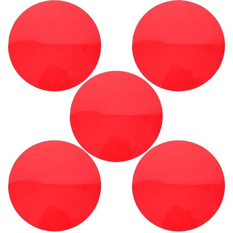 Lot de 5 filtres de lumière - Film transparent coloré 15 cm (5,89 pouces) - Feuilles adhésives rondes en plastique rouge pour ampoules, spots et projecteurs V (1/5)