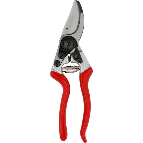 1 - Sécateur Bypass Gaucher - Lame Acier Trempé - Tête Inclinée Ergonomique Pour Grandes Mains - Coupe Branches 25 Mm - Aluminium Forgé - Argent