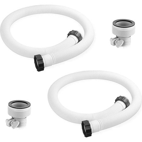 2 tuyaux rechange pompe piscine Intex 38mm 150cm + adaptateurs type B - Hors-sol (1/5)