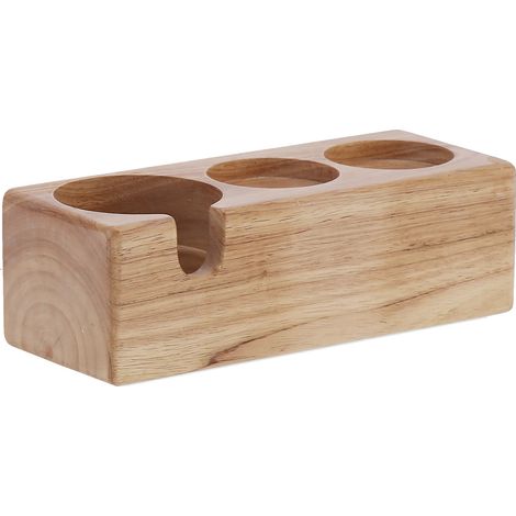 3-Loch-Kaffeegriffhalter aus Verbundholz, Sockel für Kaffeetamper, für Bars und Cafés (1/5)